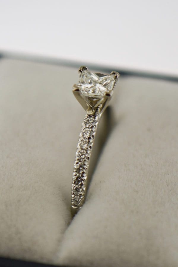 74ct princess cut vvs diamond accented solitaire engagement ring 3