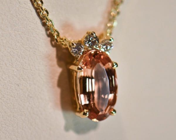 elegant estate pendant with diamonds and orange imperial topaz 4