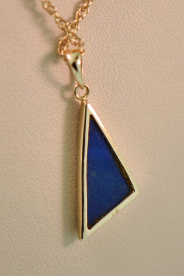 estate intarsia pendant in gold with opal malachite and lapis 3