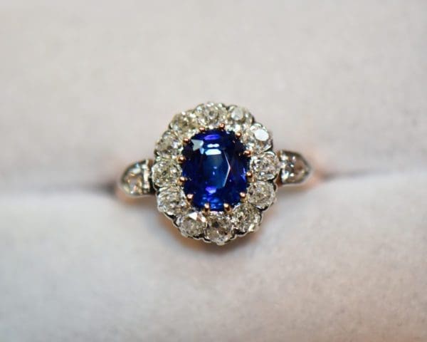 edwardian princess diana style sapphire diamond ring no heat pailin blue sapphire 3