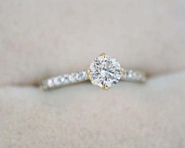 90ct round diamond accented solitaire modern engagement ring 2