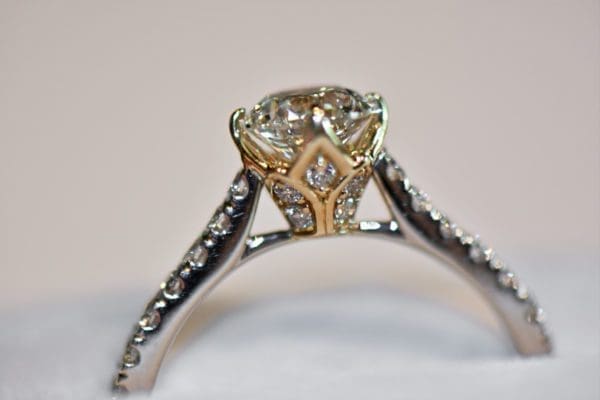 90ct round diamond accented solitaire modern engagement ring 5