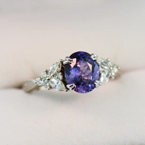 amazing purple sapphire and diamond engagement ring 4