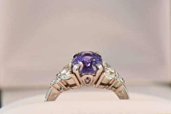 amazing purple sapphire and diamond engagement ring 5