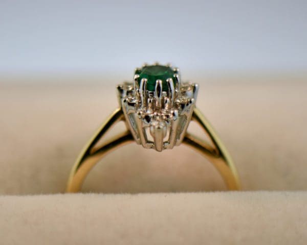 estate emerald and diamond ring top gem oval emerald 4