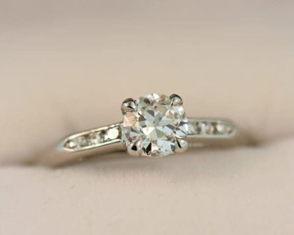 half carat diamond mid century engagement ring platinum 3