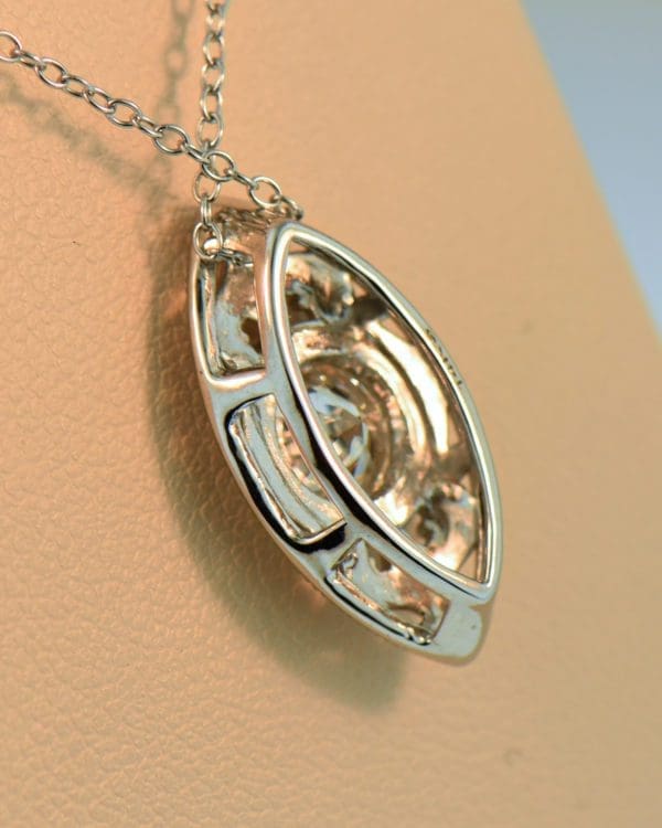 1ct round diamond eye pendant in white gold filigree 3