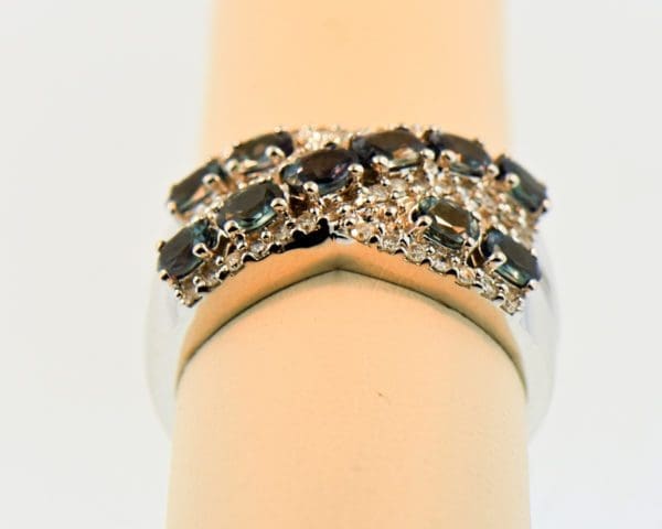 natural alexandrite crossover cluster band with diamond accents 3