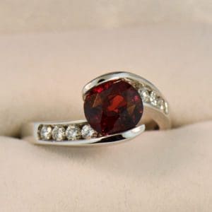 top gem 2ct burma red spinel bypass ring