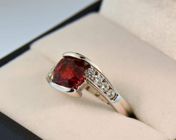 top gem 2ct burma red spinel bypass ring 3