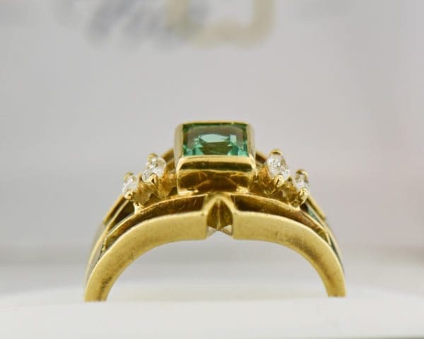 vintage french 18k emerald diamond ring 3