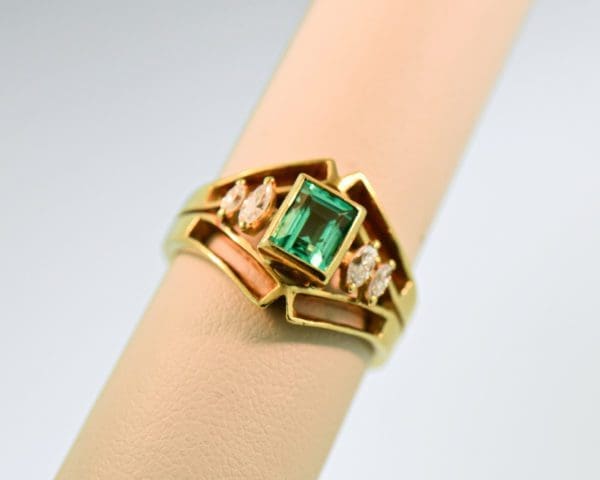 vintage french emerald and diamond ring 5