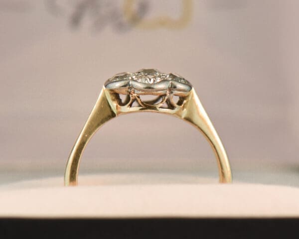 edwardian antique dainty diamond cluster engagement ring 2
