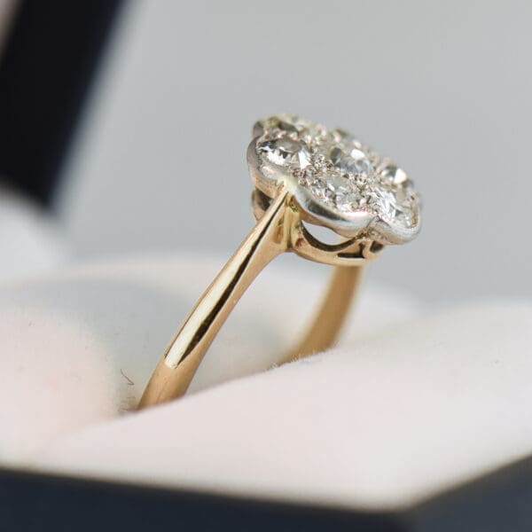 edwardian antique dainty diamond cluster engagement ring 3
