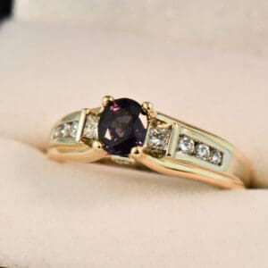madagascar color change garnet and diamond ring