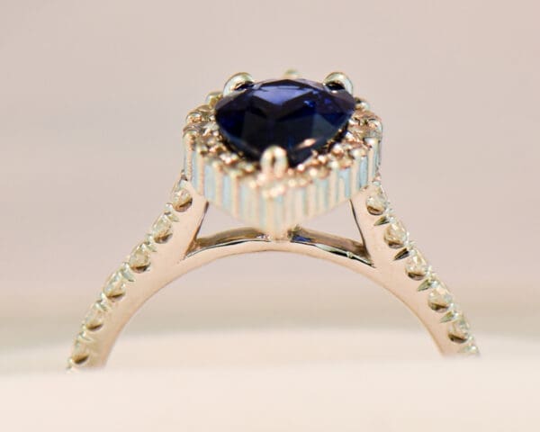 modern pear shape blue sapphire engagement ring 2