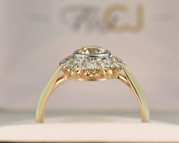 victorian antique round diamond halo engagement ring 1ct euro cut diamond center 2