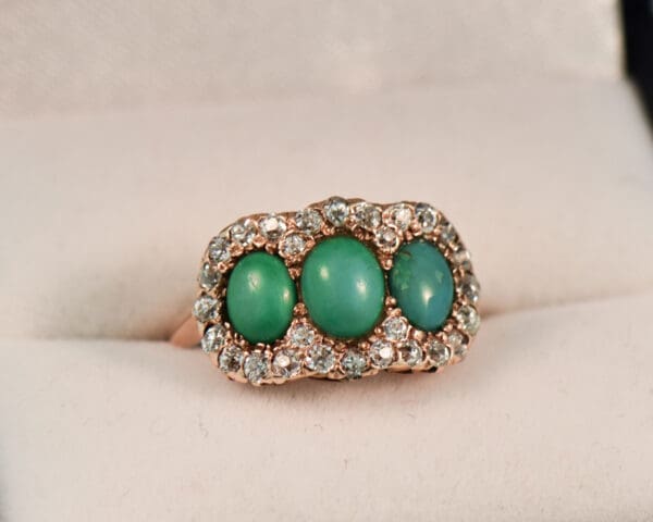 victorian persian turquoise and diamond ring