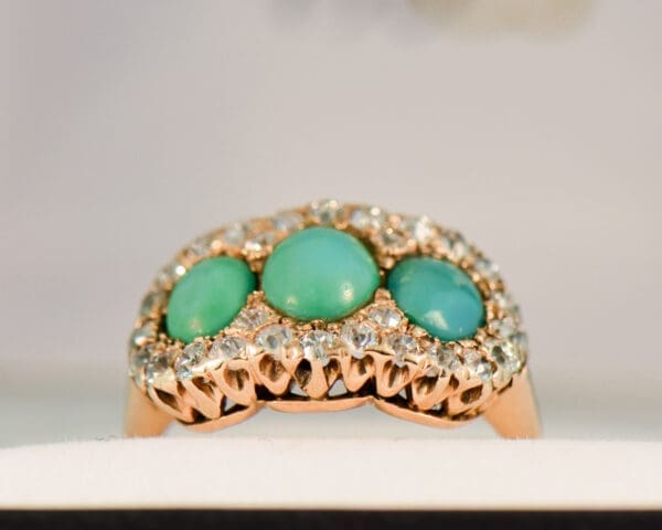 victorian persian turquoise and diamond ring 3