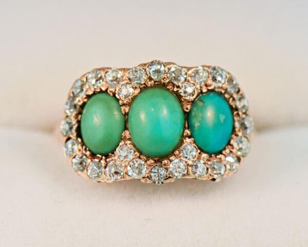 victorian persian turquoise and diamond ring 4
