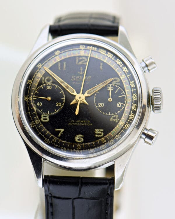 antique spera missswiss pilot s chronograph wristwatch with black dial 2