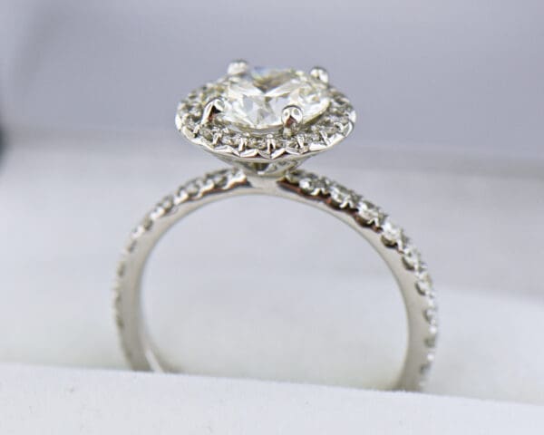 lab created diamond halo engagement ring white gold 4