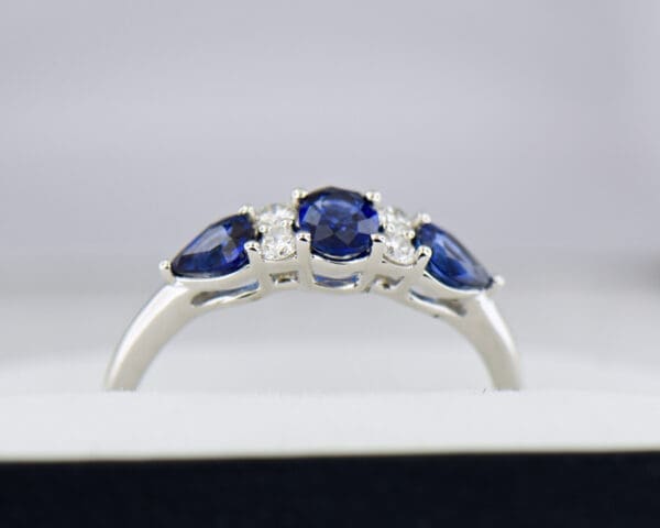 modern sapphire and diamond 5 stone ring 2