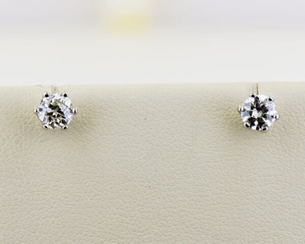 old european cut diamond stud earrings in platinum 4