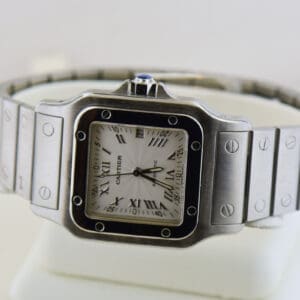 vintage stainless cartier santos automatic unisex wristwatch