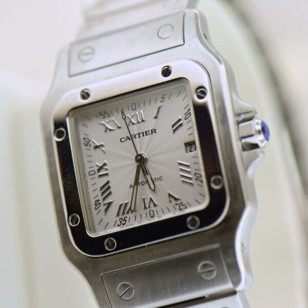 vintage stainless cartier santos automatic unisex wristwatch 2