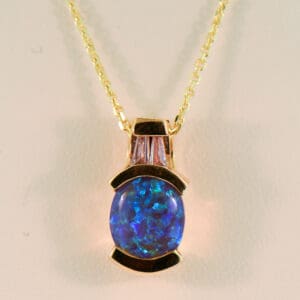 australian black crystal opal and diamond gold slide pendant