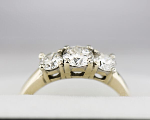 classic diamond three stone anniversary ring mid century 2