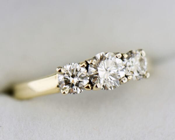 classic diamond three stone anniversary ring mid century 3