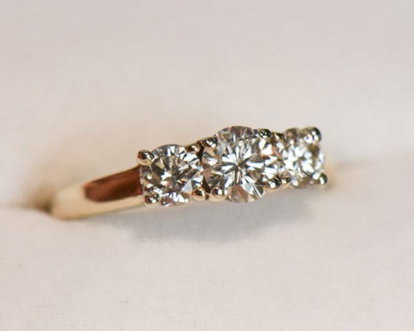classic diamond three stone anniversary ring mid century 4