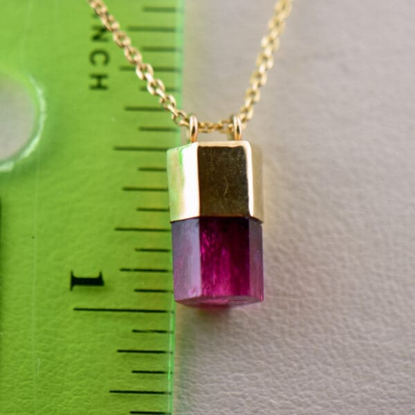 natural bixbite red beryl capped crystal pendant 5