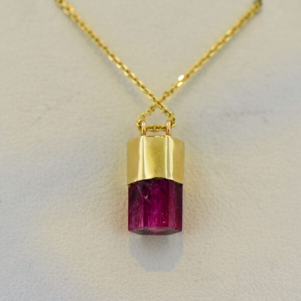 natural bixbite red beryl capped crystal pendant 6