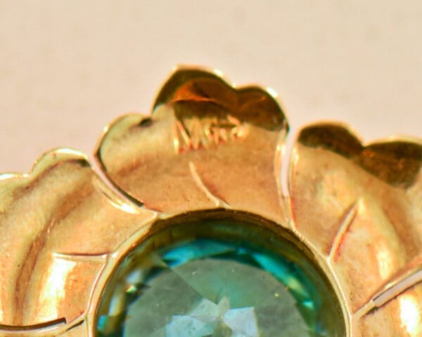 retro blue zircon and diamond floral daisy pin pendant combo 2