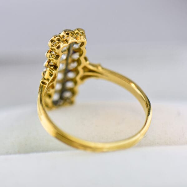 edwardian platinum topped gold diamond cluster ring 3