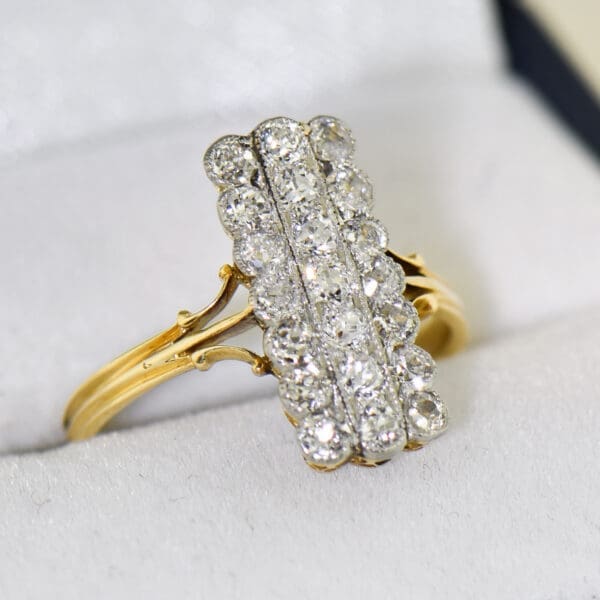 edwardian platinum topped gold diamond cluster ring 5