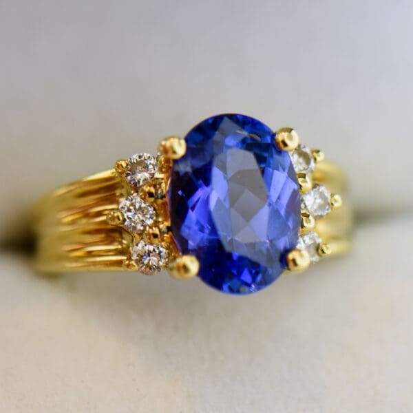 estate 18k gold and deep blue tanzanite ring 5