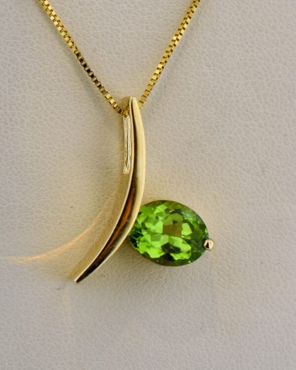 wax cast custom freeform manchurian peridot slide pendant 3