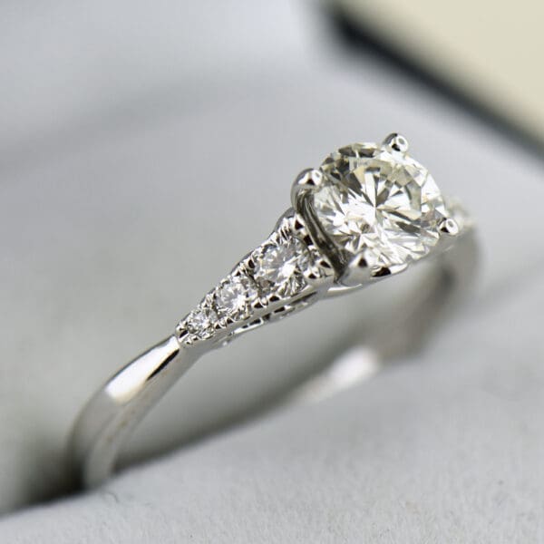 classic diamond engagement ring with .70ct natural vs diamond center 3
