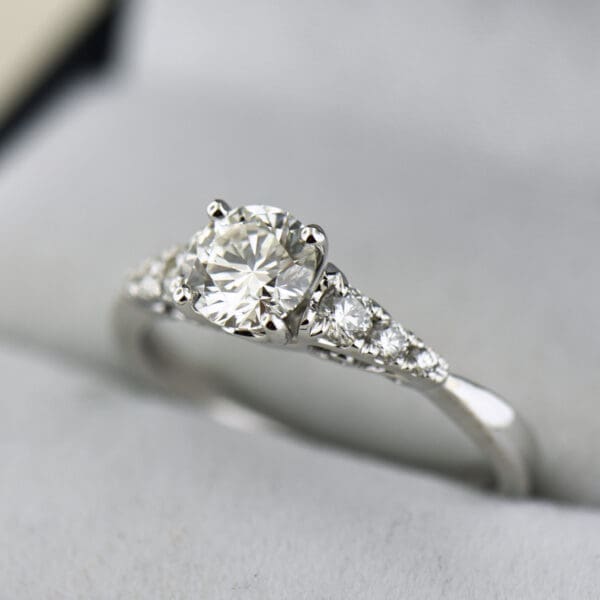 classic diamond engagement ring with .70ct natural vs diamond center 5