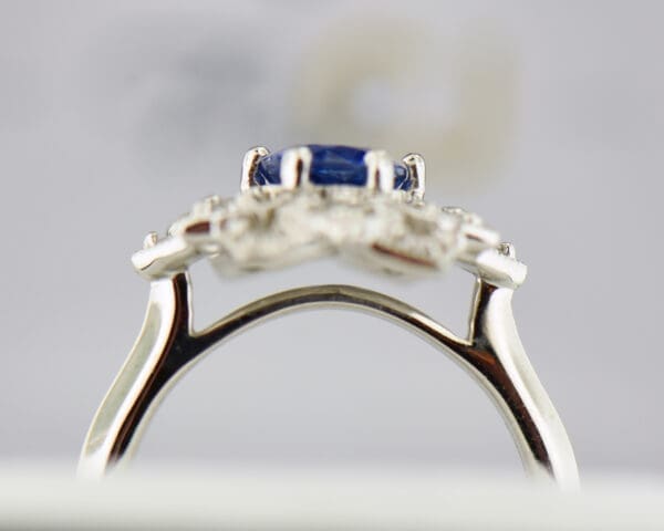 custom white gold mandala ring with ceylon blue sapphire 3
