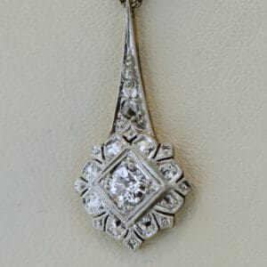 edwardian platinum topped gold diamond pendant