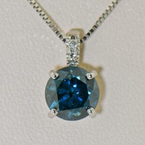 solitaire 2ct blue diamond pendant