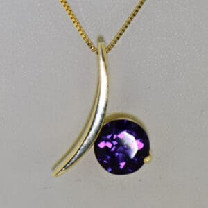 wax cast custom freeform dark purple amethyst pendant