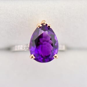 antique platinum engagement ring with deep purple amethyst 3