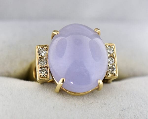 estate lavender jade and diamond ring