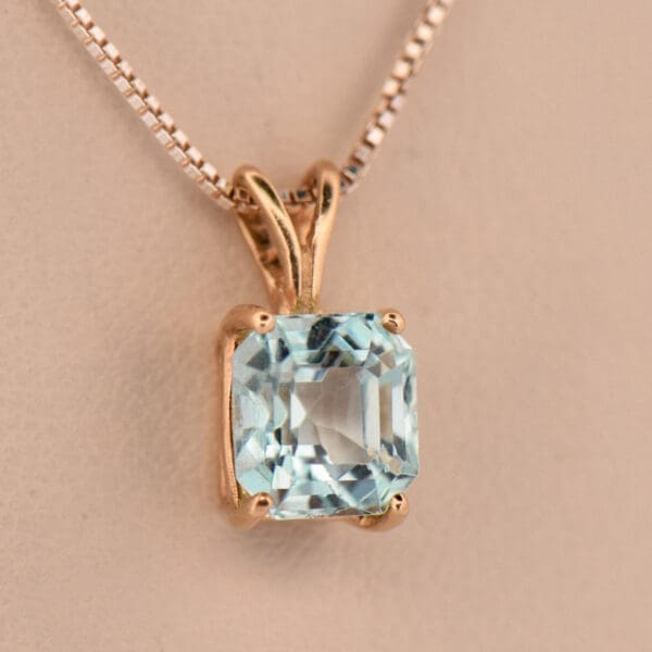 light greenish blue asscher cut aquamarine solitaire pendant 3